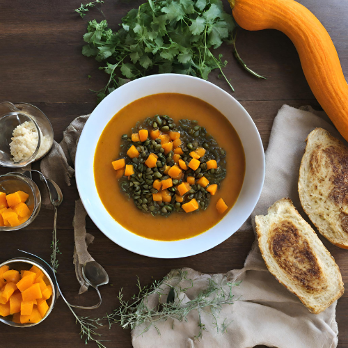 Potage de Courge et Lentilles